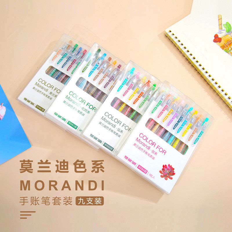 

Jumeng Set Pena Jurnal Warna Morandi Pena Gel Kecil Segar Retro Multiwarna Dorong Kreatif
