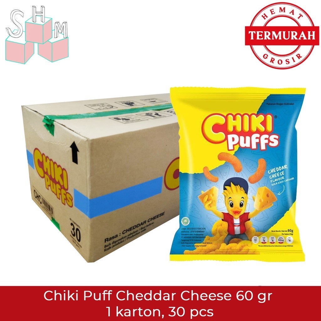 

CHIKI PUFF CHEDDAR CHEESE 60 GR - 1 Karton 30 pcs