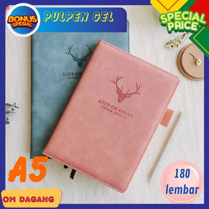 

A5 Buku Agenda Kerja Buku Catatan Jurnal Harian Notebook Cover Kulit - Baby Blue