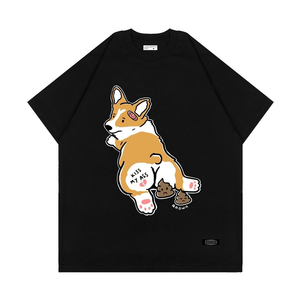 【COD】 KAOS KISS MY CORGI ASS T-SHIRT // BLACK