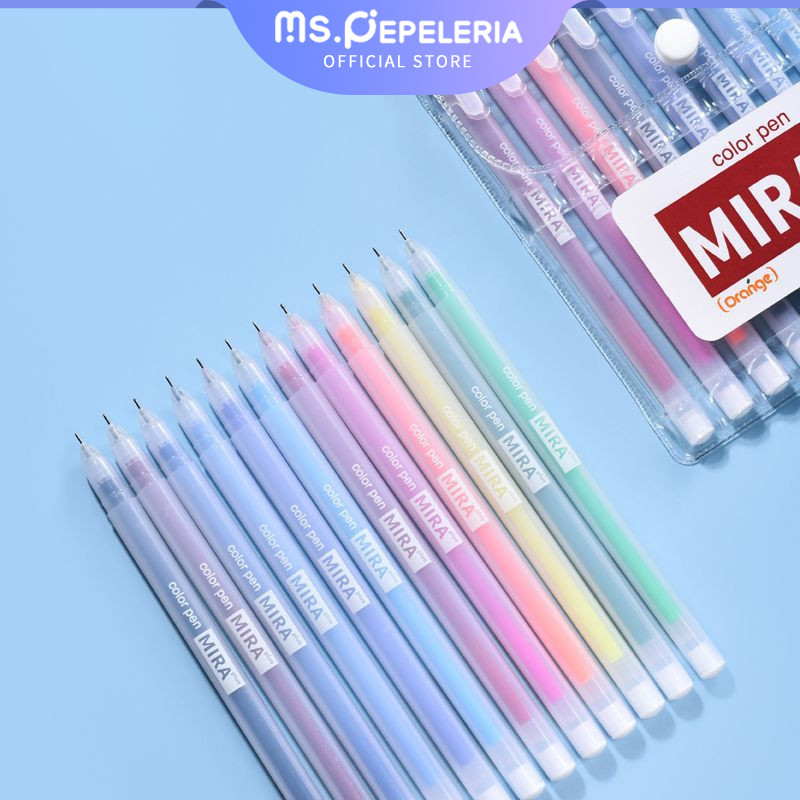 

0.5mm Pena Gel Pena Jurnal Warna Transparan Matte Lucu, 12 Warna Cera/untuk Pelabelan, Pena Grafiti Gambar-Ms.Pepeleria