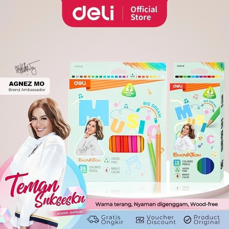 

BOBOMART X Deli Pensil Warna / Colored Pencil 24W CC148-24