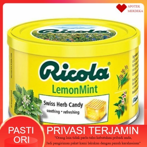 

Ricola Lemon Mint Swiss Herb Candy 100 Gr / Permen Ricola Lemon Mint