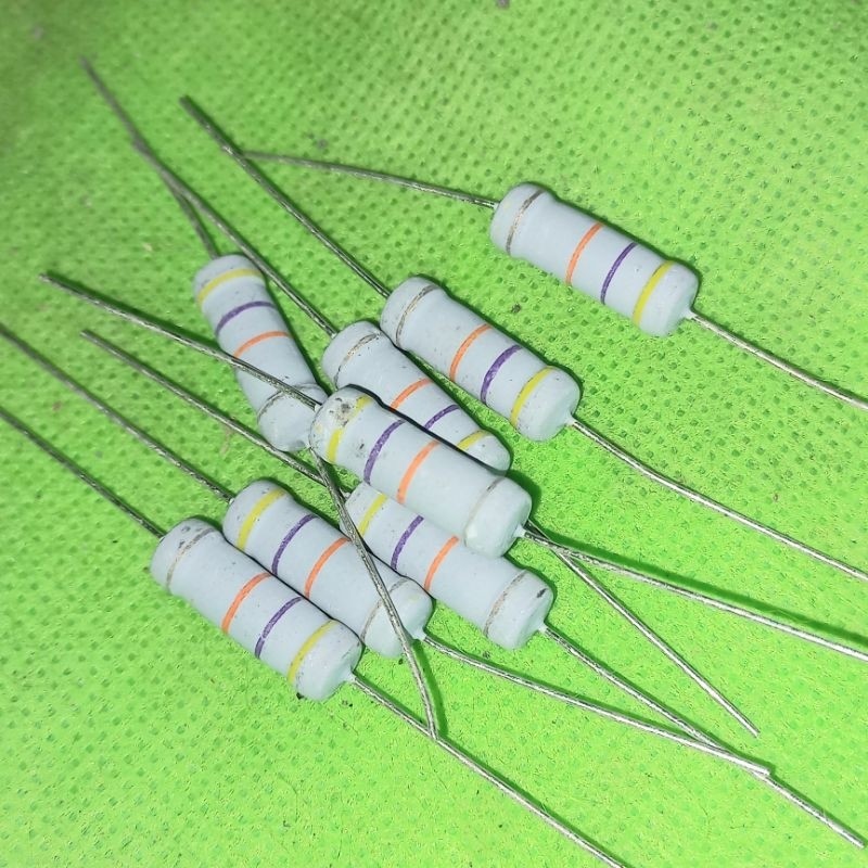 resistor 47k 3w hijau original japan R 47 K kilo 3 watt w 3watt 3wat F Fajar elektro 2