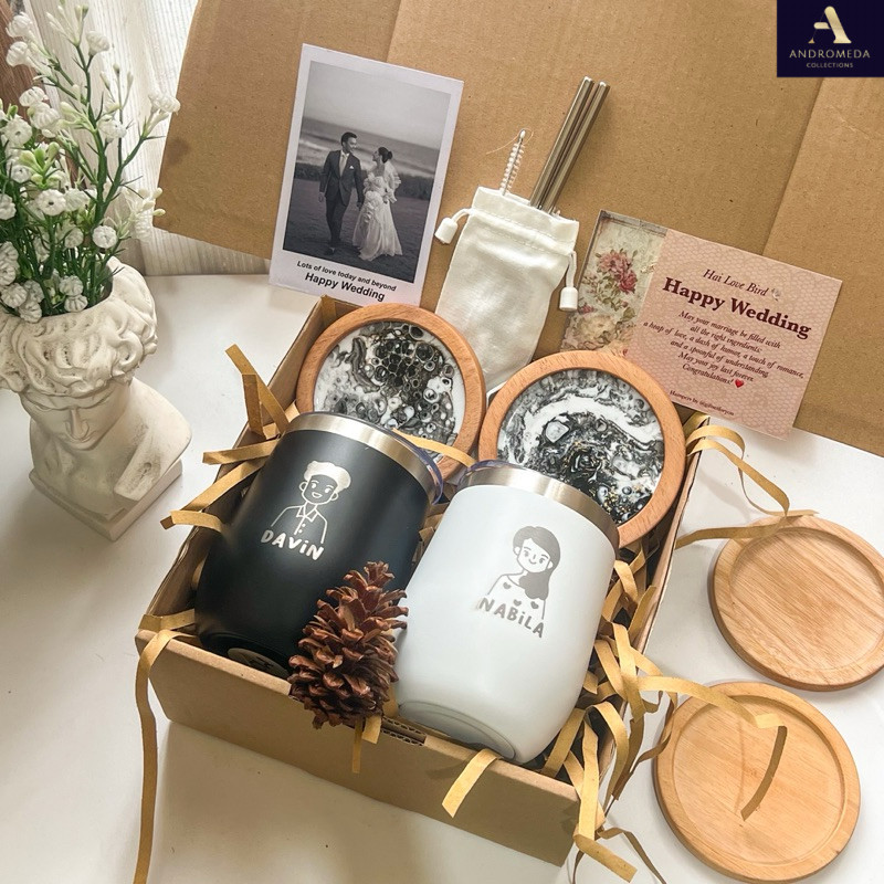 GIFTSETFORYOU HAMPERS COUPLE HADIAH PERNIKAHAN/ HAMPERS TUMBLER COUPLE CUSTOM / WEDDING GIFT/ HAMPER