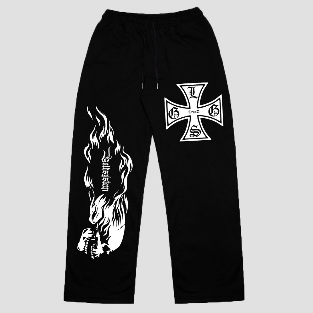 GT65R GLGS - Celana Panjang Long Pants Fire Skull Fleece Limited