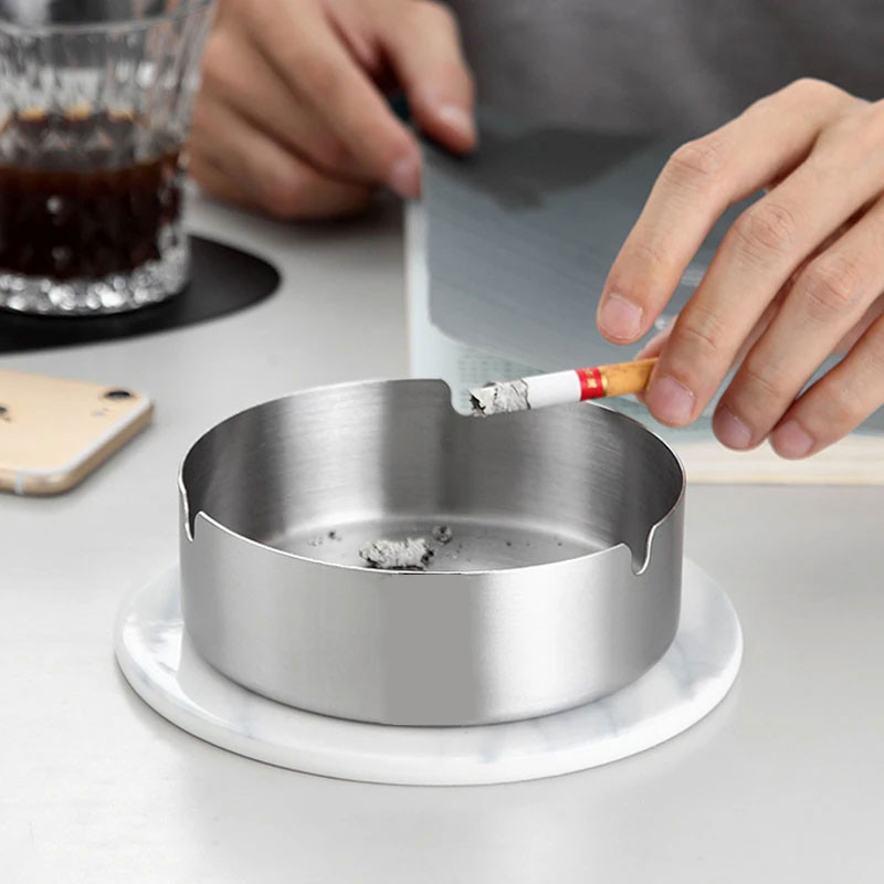 PM77-ASBAK ROKOK STAINLESS MANGKOK BULAT ANTI KARAT IMPORT PREMIUM Asbak Aesthetic Bulat Stainless-S