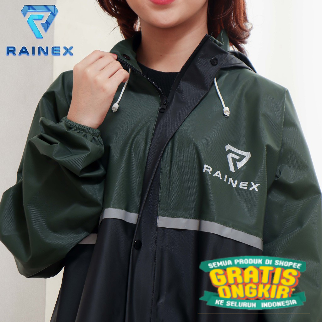 JAS HUJAN SET HOODIE PREMIUM QUALITY BY RAINEX RAINCOAT (Pria & Wanita) Anti Rembes,Desain Branded/ 