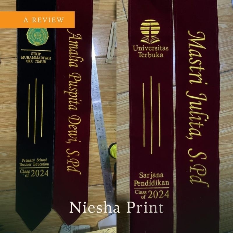 Selempang Wisuda Kalung - Polos 2 sisi - Bludru Selempang Wisuda