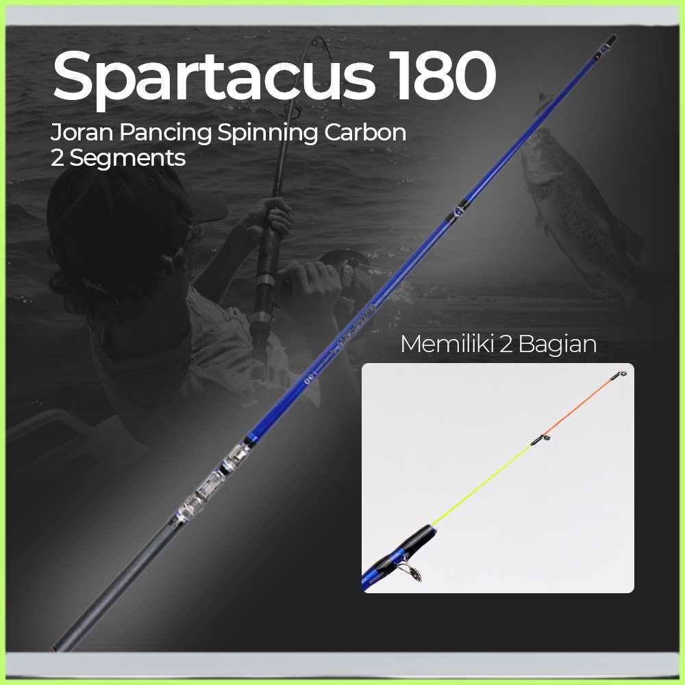 TaffSPORT Spartacus 180 Joran Pancing Spinning Carbon 2 Segments 1.8M