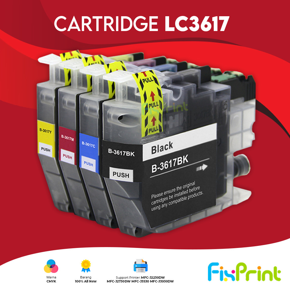 TINTA CATRIDGE XANTRI LC3617 1 SET Blcak Cyan Magenta Yellow MFC-J3530DW Compatible For Printer Brot