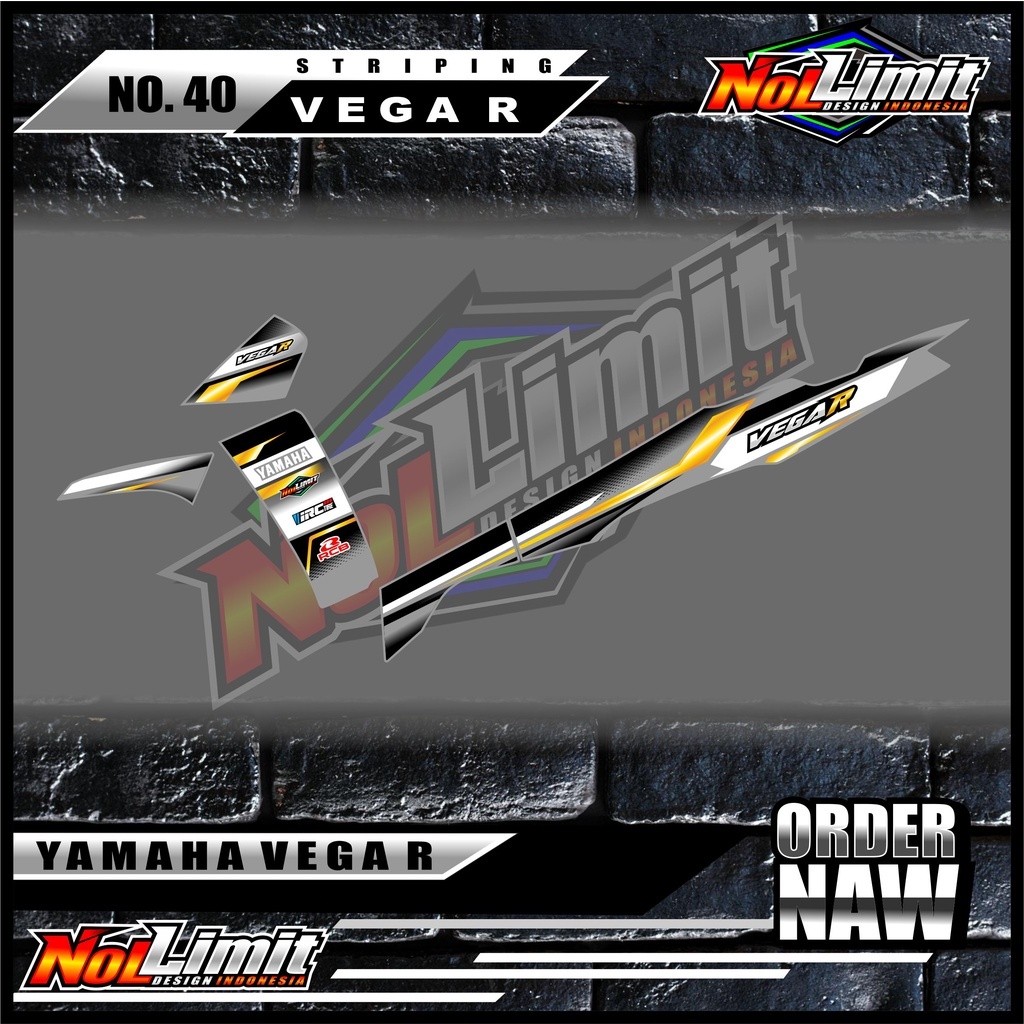 Sticker Striping Variasi New Vega R - Striping Motor New Vega R motif Racing 06