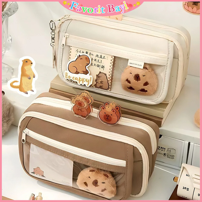 

Capybara Tempat Alat Tulis Kotak Pensil Aesthetic Tas PenaTempat Pencil Tas Pensil Kapasitas Besar