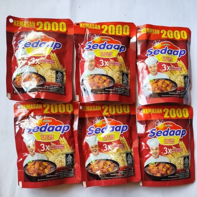 

A593-(6 PCS) Kecap Sedaap Kecap Manis 77g Kemasan pouch Minimalis Traveling
