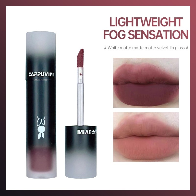 Ready❣ Cappuvini Matte Lip Glaze Kekemood Lipstick Liptint Warna Gelap Cappuvini Lipstick Matte Velv