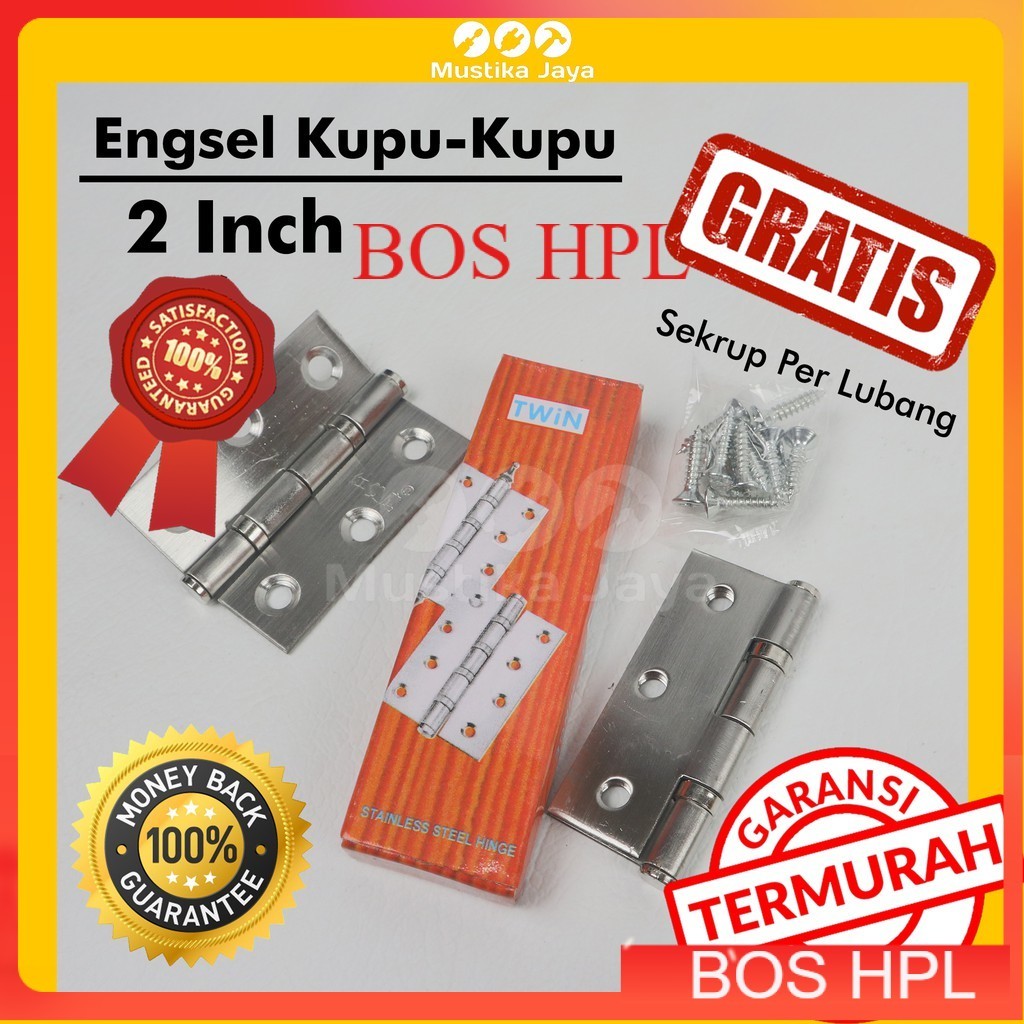 Engsel Pintu Kupu Kupu 2 Inch Engsel Pintu Engsel Lemari Stainless Steel
