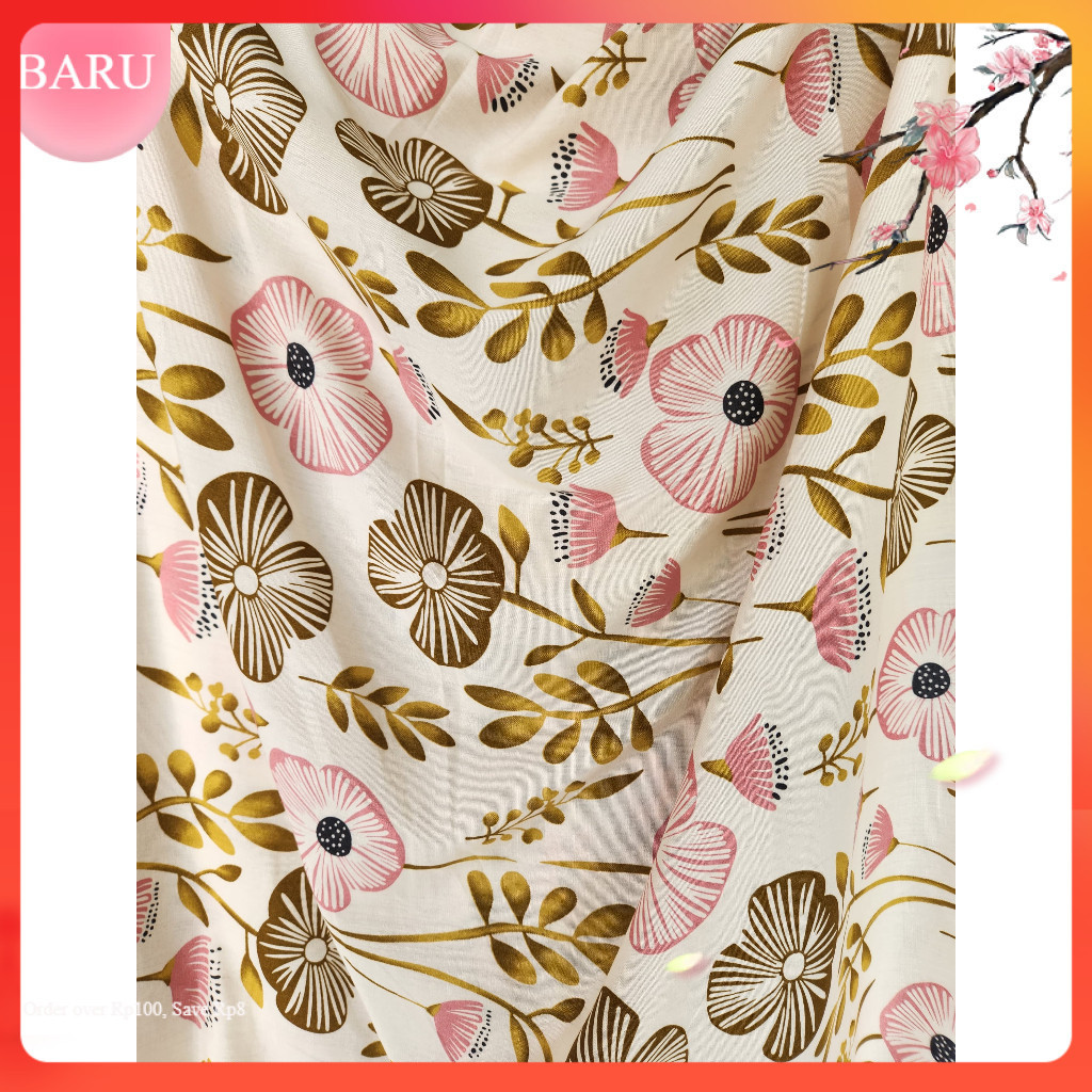 bahan kain katun rayon viscose motif motif bunga terbaru best sellerr cantik bunga kecil bunga besar