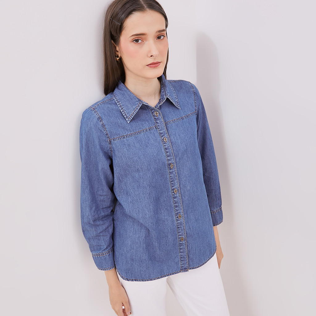 DUST Kemeja Denim Luina Biru (D.116445)