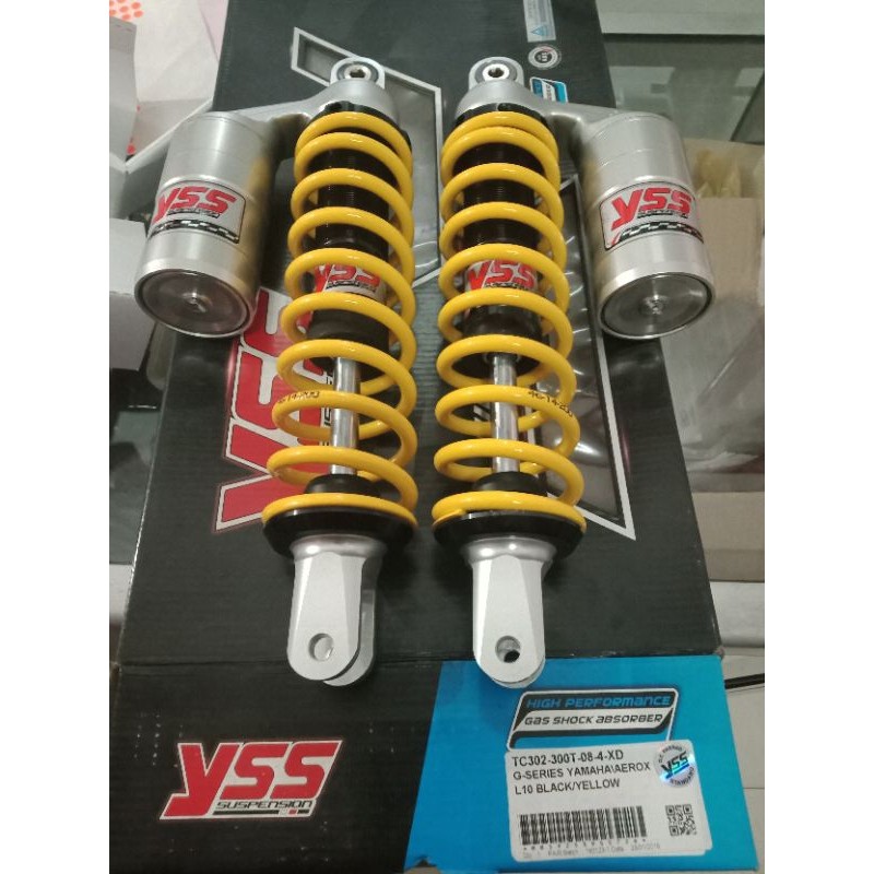 YSS SHOCK BELAKANG YAMAHA AEROX 155 G SERIES 300MM 305MM ORIGINAL YELLOW KUNING YSS ORIGINAL