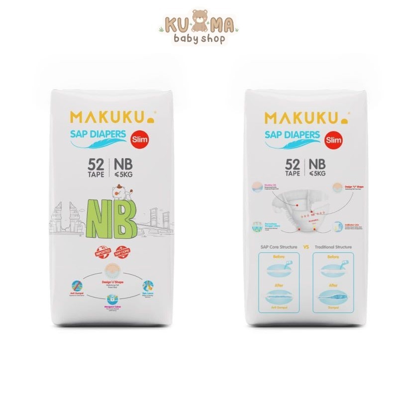 Makuku Popok Makuku SAP Diapers Slim NB52 NB 52