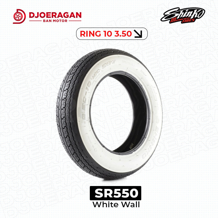 Ban Vespa Ring 10 Shinko SR550 3.50-10 Non Tubeless Whitewall PX PTS EXCEL SUPER SPRINT