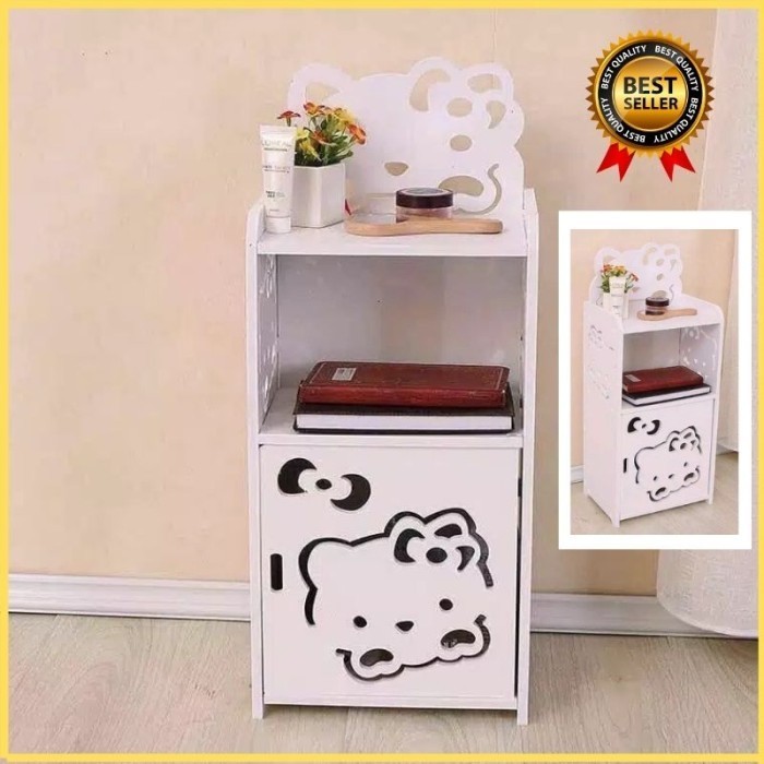 Meja Lemari Sudut Kamar Kecil Minimalis Samping Tempat Tidur Majalah