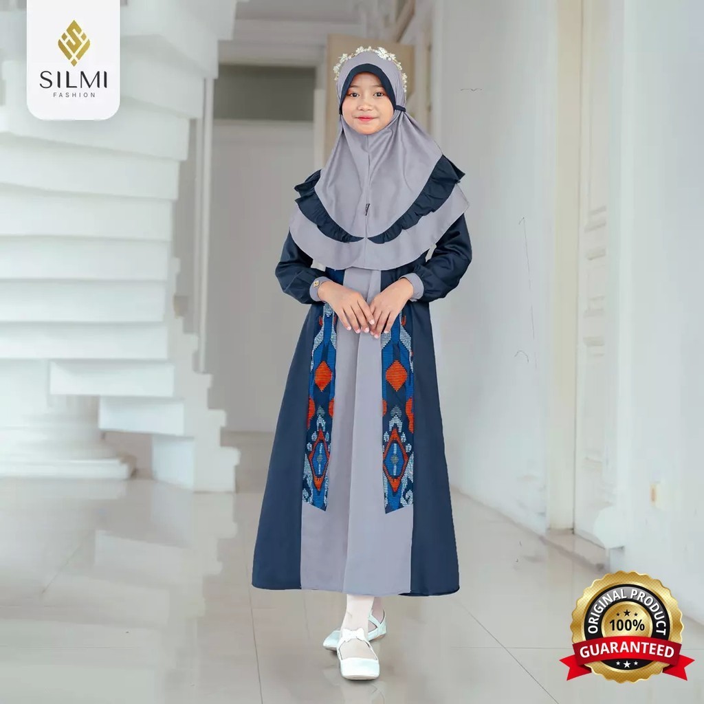 SILMI - Silmi Fashion Rengganis Gamis Anak Perempuan One Set Gamis dan Hijab Original by Silmi