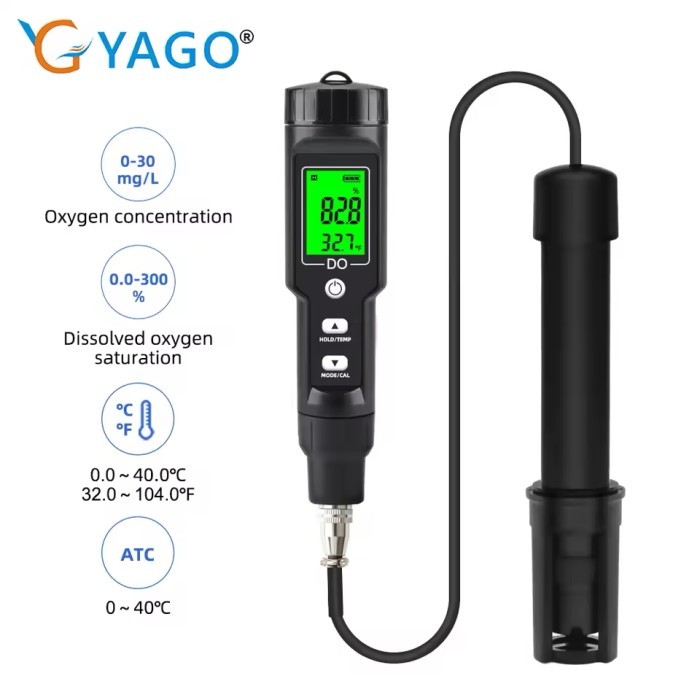 Dissolved Oxygen Meter DO9100 DO Tester Oksigen Water Air Disolved O2