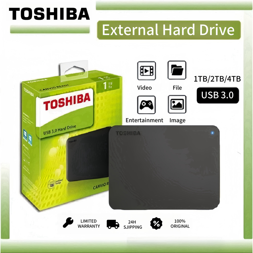 Toshiba 4TB 2TB 1TB Hardisk Eksternal 2.5" Portable Hardisk USB 3.0 SSD Untuk PC/Laptop