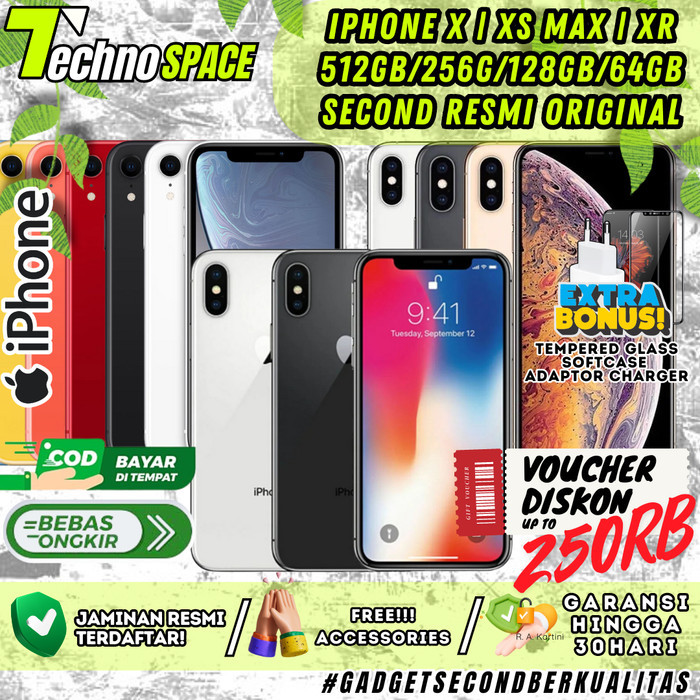 iPhone X | XR | XS MAX 512GB 256GB 128GB 64GB Second Original Resmi All Operato