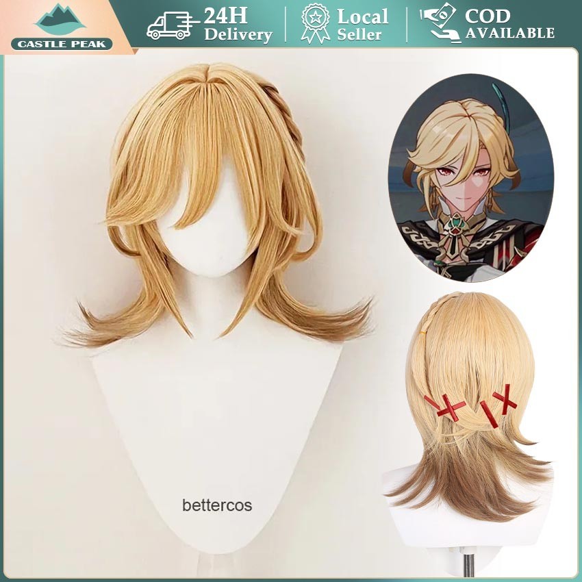 Wig Kaveh Cosplay Genshin Impact Rambut Orang Dewasa/Anak-Anak Dapat Menggunakannya