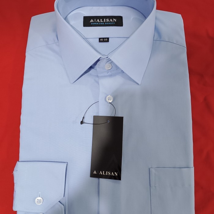 Kemeja ALISAN Biru Muda Lengan Panjang - Biru Muda, 14