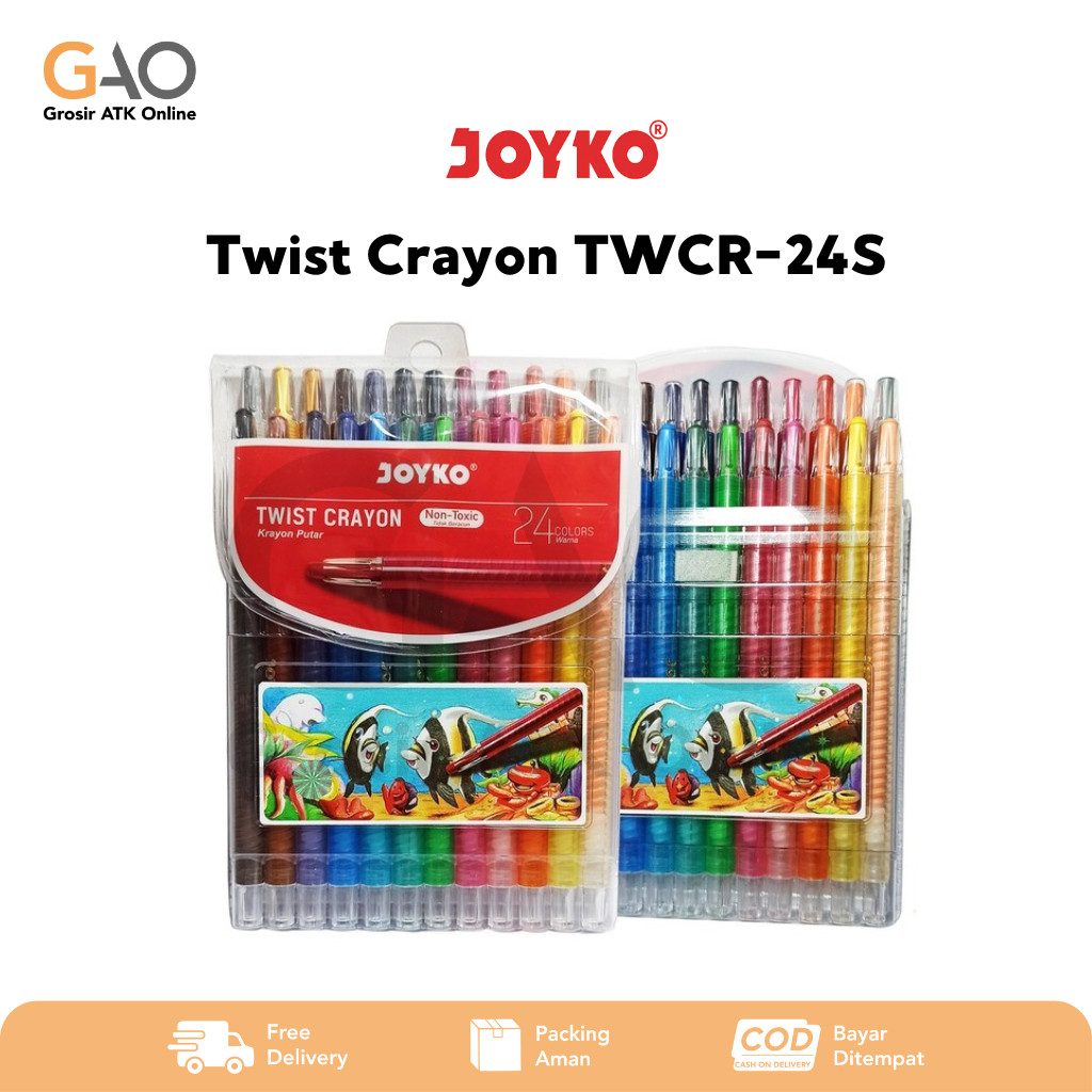 

Twist Crayon Joyko Krayon Putar Joyko 24 Colors TWCR-24S