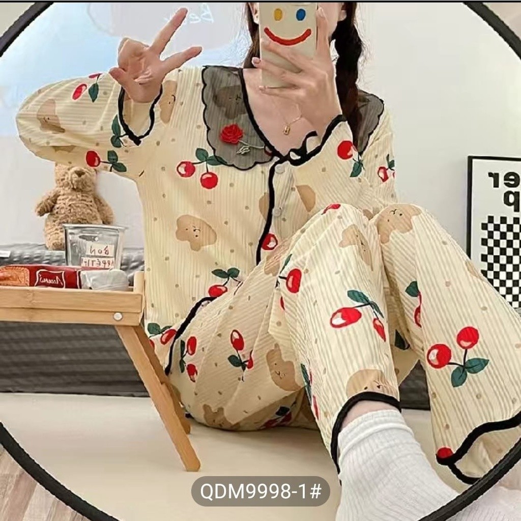 Baju tidur piyama pp bahan kaos import SETELAN SETCEL ONESET SET PIYAMA BAJU TIDUR  CEWEK REMAJA WAN
