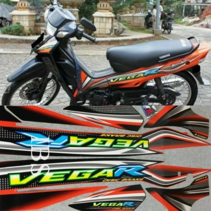 STRIPING VEGA R ORANGE OREN 2005 STIKER ORI YAMAHA POLET PLISIR