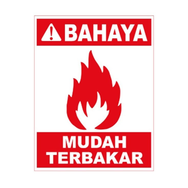 

Sign RambuK3 safety Stiker vinyl BAHAYA MUDAH TERBAKAR uk 23 X 30cm