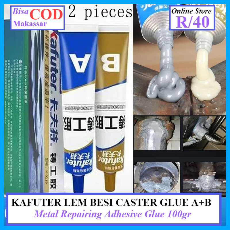 Lem BESI Caster Glue A+B Metal Multi- Fungsi - Repairing Adhesive Glue 100g - Kafuter IMPORT K9119 -