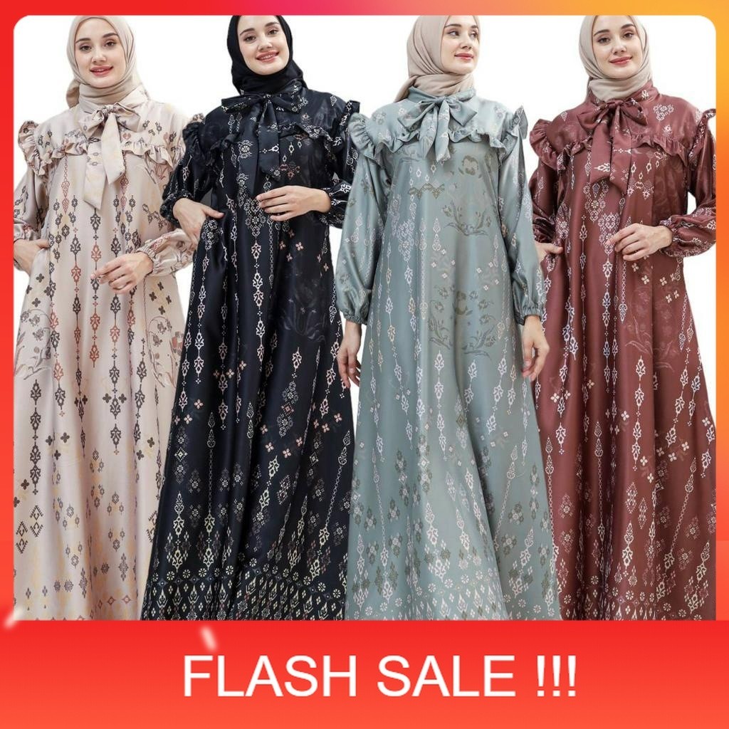 PROMO Dress Gamis Denada Resleting Busui Baju Wanita Pakaian Wanita