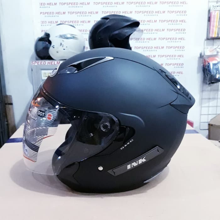 ✨READY✨ -Helm INK Metro Solid Black Doff  (double visor) - L
