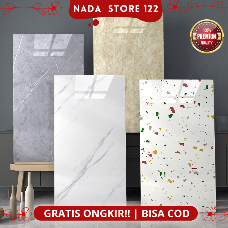 Terlaris Nadastore122 HL0558 Wallpaper Dinding Vinyl Marble 30 X 60 Cm Lantai Vinyl Marbel Granit Stiker Lemari Cabinet Marbel