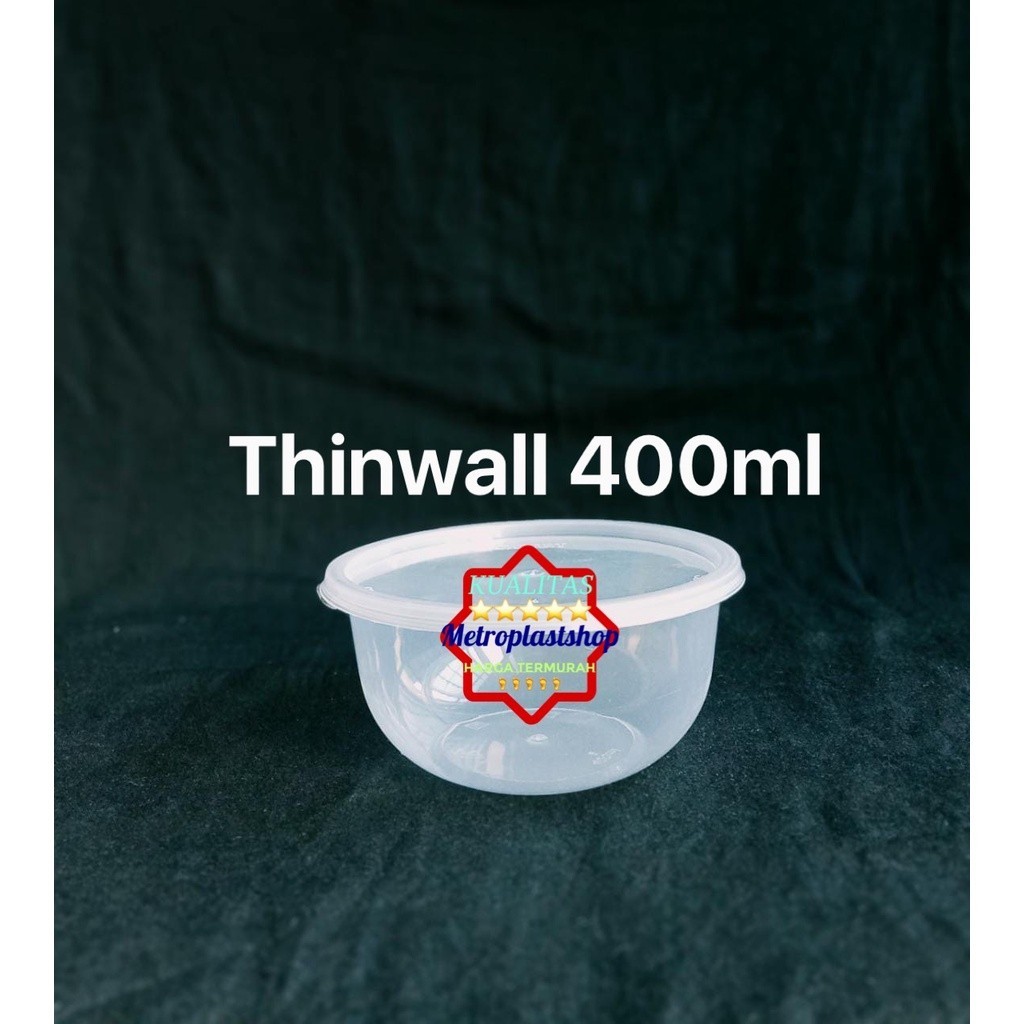 thinwall cup 400ml mangkok plastik isi 25pcs + tutup