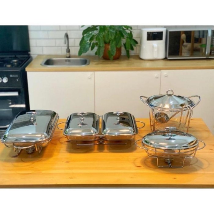 Warmer Terlaris Sale Set Prasmanan Food Warmer Bahan Stainless + Pyrex