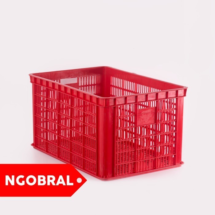 

Keranjang Industri 60 cm Kotak Penyimpanan Krat / Container Box Besar - Merah