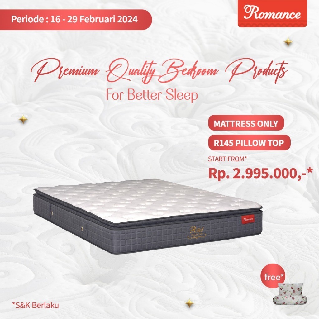 promo diskon spesail Romance - Kasur R145 Pillowtop (Romance Grosir)