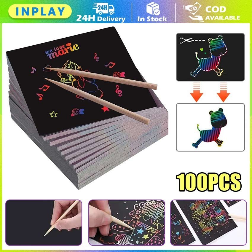 

Scratch Note / Buku Gambar Grafiti / Buku Magic Warna Colourful Scratch Note Kecil / Mainan Black Cardboard Edukasi