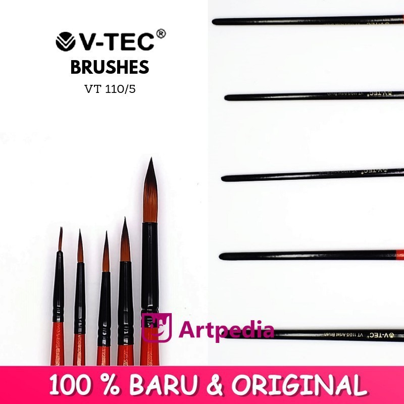 

V tec fat script round flat liner art artist brush painting coloring kuas seni lukis lukisan set - Kuas Lukis V-TEC set / V-TEC Artist Brush set