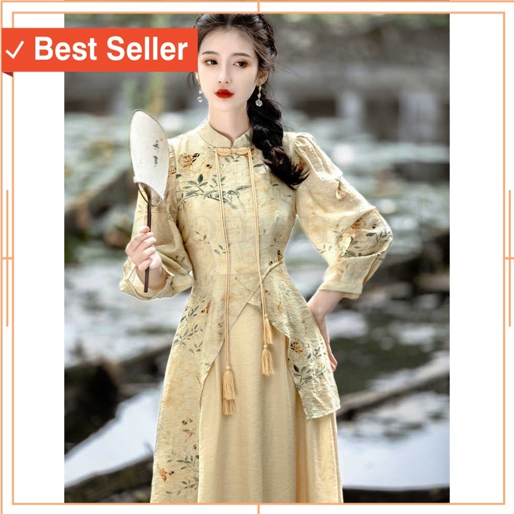 Fashion Wanita Murah Kekinian Model Terbaru 2024 / Ekouaer Retro Dress Gaun Retro Gaya Cina Baru Ver