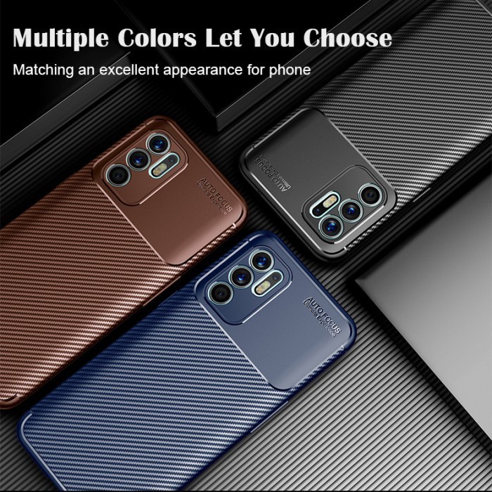 Case Oppo Reno 6 4G 5G Autofocus Carbon Slim Armor Anti Shockproof