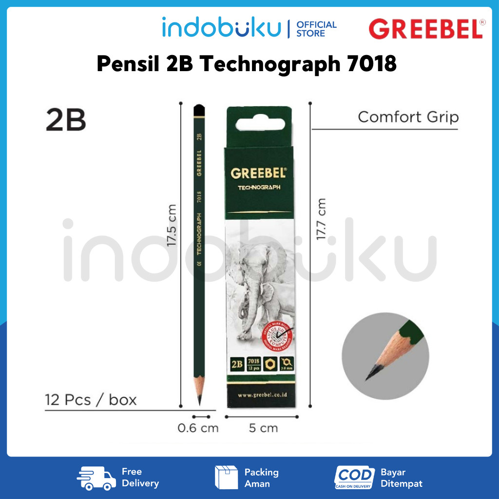 

Pensil 2B Technograph Greebel 7018 ( 1 Pack Isi 12Pcs )