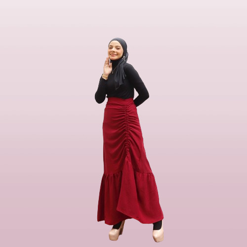 ROK REMPEL SERUT SAMPING KOREAN STYLE | ROK MUSLIM PANJANG REMPEL SAMPING